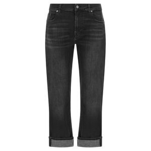 7 For All Mankind Black Cotton Relaxed Fit Women's Jeans